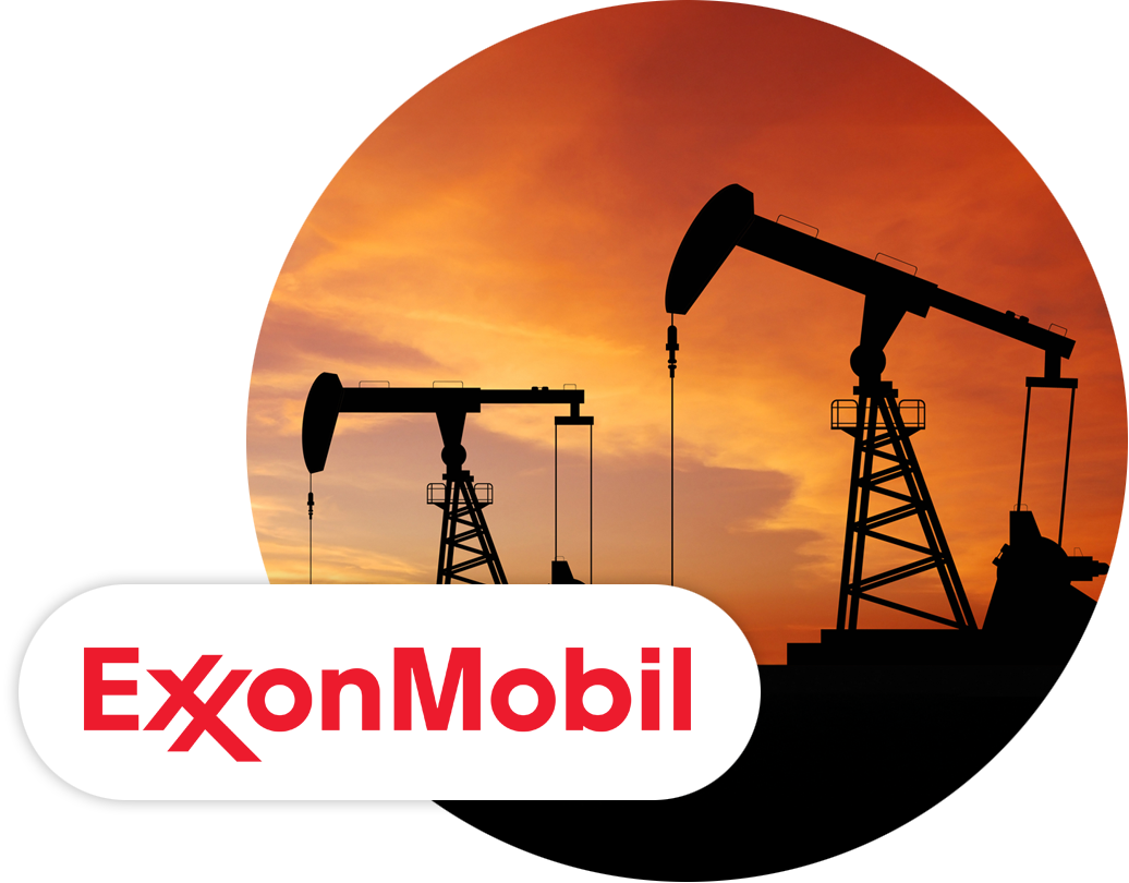 Exxon Mobil logo and imagery